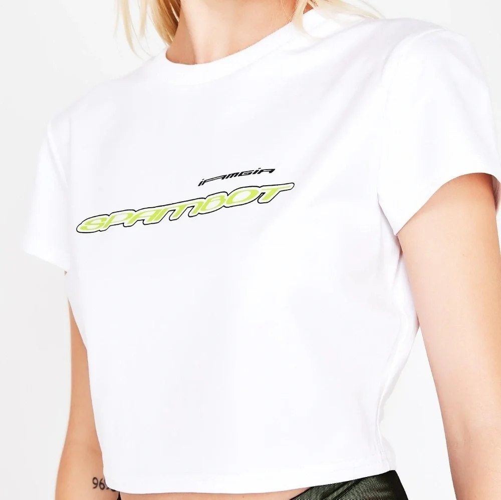 NWT I.AM.GIA Spambot Graffic Crop Tee - P10 - Picture 1 of 5